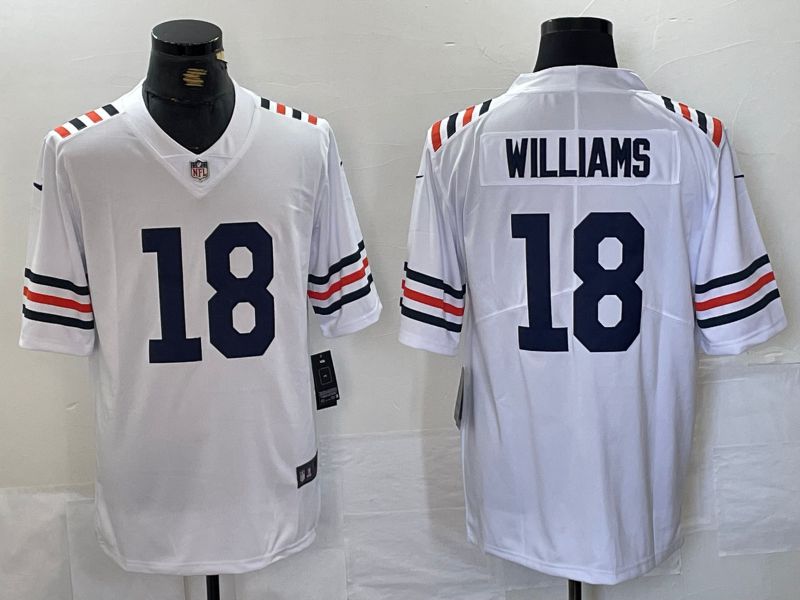 Men Chicago Bears 18 Williams White 2024 Nike Limited NFL Jersey style 1